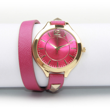 Preço da pulseira de couro com logotipo personalizado da moda quatz japan movt relógio